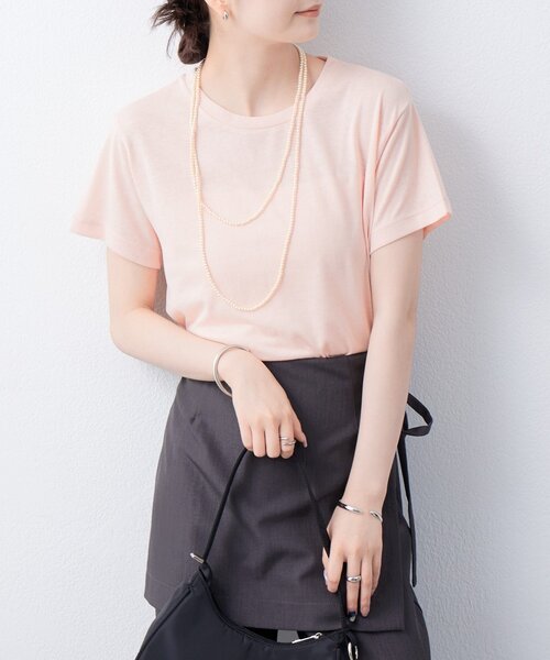 mystic(ミスティック)の「シンプルTシャツ(Tシャツ/カットソー・レディース・ブルー/オフホワイト/ブラック/ピンク・FREE)」の2枚目の写真