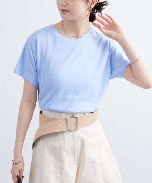 mystic(ミスティック)の「シンプルTシャツ(Tシャツ/カットソー・レディース・ブルー/オフホワイト/ブラック/ピンク・FREE)」の4枚目の写真