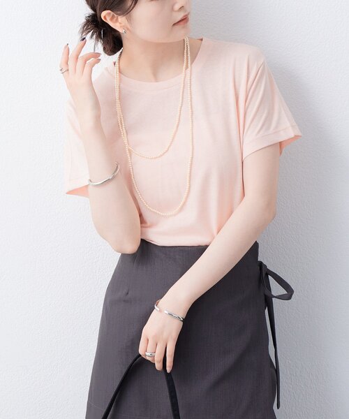 mystic(ミスティック)の「シンプルTシャツ(Tシャツ/カットソー・レディース・ブルー/オフホワイト/ブラック/ピンク・FREE)」の5枚目の写真