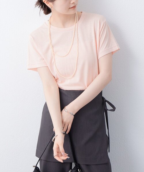 mystic(ミスティック)の「シンプルTシャツ(Tシャツ/カットソー・レディース・ブルー/オフホワイト/ブラック/ピンク・FREE)」の6枚目の写真