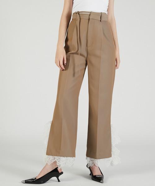 パンツ prankproject Lace-Up Tailored Pants グランピアンズウールカットレーススラックス / Grand Pianist Wool