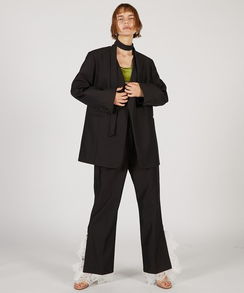 PRANK PROJECT（プランクプロジェクト）の「グランピアンズウールカットレーススラックス / Grand Pianist Wool Cut Lace Slacks（スラックス・レディース・ベージュ/ブラック・36/38）」の7枚目の写真