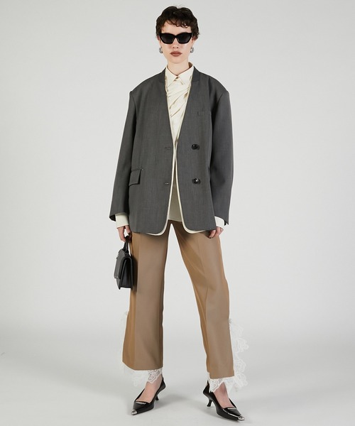 PRANK PROJECT（プランクプロジェクト）の「グランピアンズウールカットレーススラックス / Grand Pianist Wool Cut Lace Slacks（スラックス・レディース・ベージュ/ブラック・36/38）」の8枚目の写真