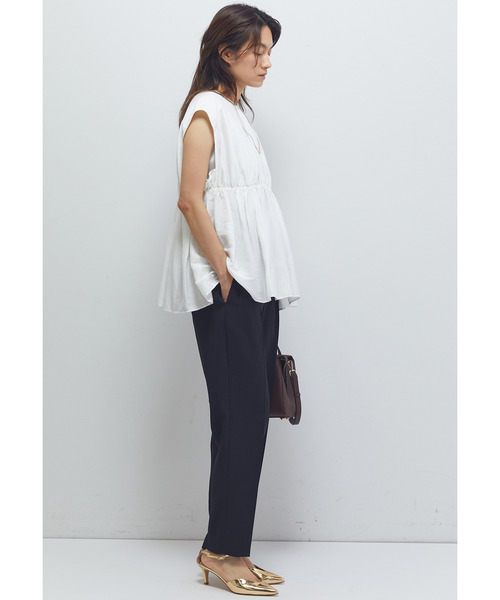 1er Arrondissement（プルミエアロンディスモン）の「ギャザーネックブラウス（シャツ/ブラウス・レディース・オフホワイト/オレンジ系その他/ブラック系その他3・FREE）」の7枚目の写真