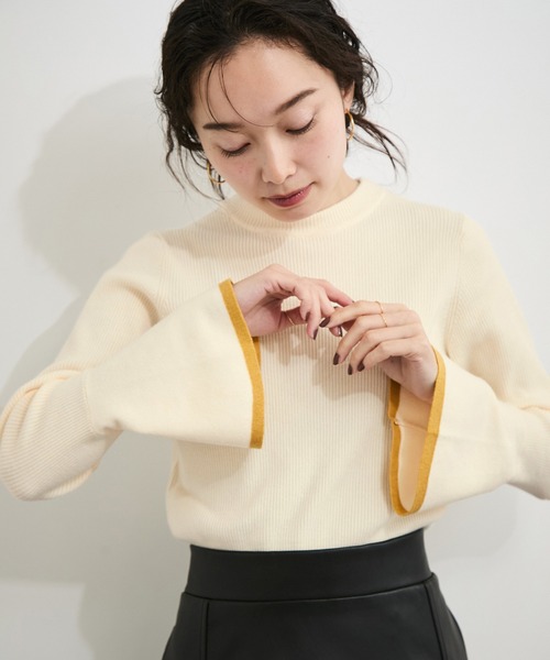 LE CERCLE par rope'（ルセルクルパーロペ）の「フレアスリーブバイカラーニットプルオーバー（ニット/セーター・レディース・ライトグレー/ベージュ系その他/ブルー系その他/ホワイト系その他6・FREE）」の13枚目の写真