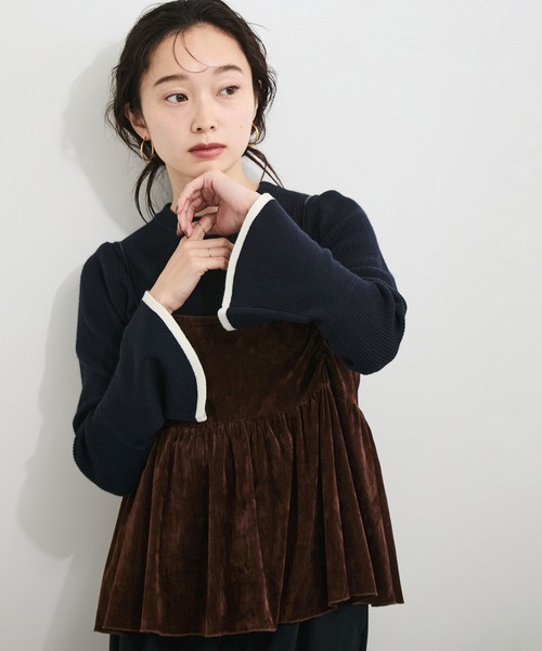 LE CERCLE par rope'（ルセルクルパーロペ）の「フレアスリーブバイカラーニットプルオーバー（ニット/セーター・レディース・ライトグレー/ベージュ系その他/ブルー系その他/ホワイト系その他6・FREE）」の16枚目の写真