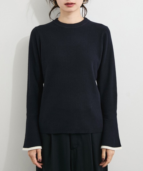 LE CERCLE par rope'（ルセルクルパーロペ）の「フレアスリーブバイカラーニットプルオーバー（ニット/セーター・レディース・ライトグレー/ベージュ系その他/ブルー系その他/ホワイト系その他6・FREE）」の17枚目の写真