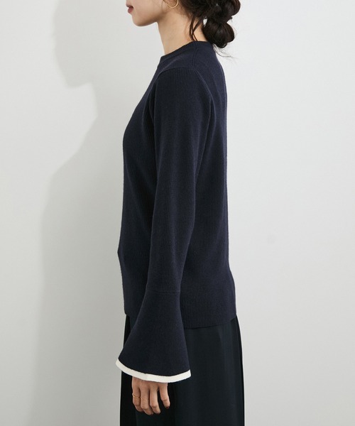 LE CERCLE par rope'（ルセルクルパーロペ）の「フレアスリーブバイカラーニットプルオーバー（ニット/セーター・レディース・ライトグレー/ベージュ系その他/ブルー系その他/ホワイト系その他6・FREE）」の18枚目の写真