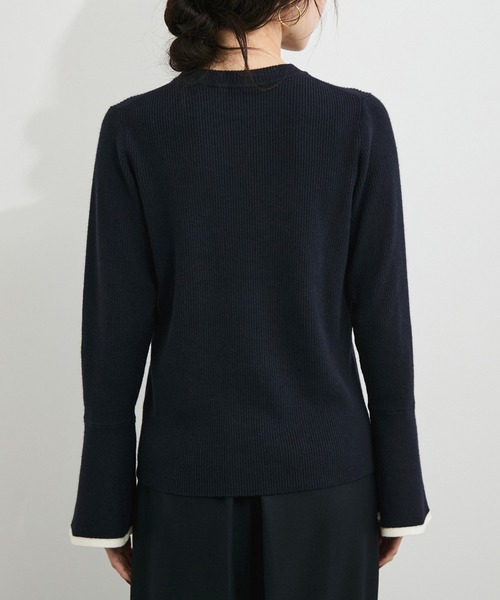 LE CERCLE par rope'（ルセルクルパーロペ）の「フレアスリーブバイカラーニットプルオーバー（ニット/セーター・レディース・ライトグレー/ベージュ系その他/ブルー系その他/ホワイト系その他6・FREE）」の19枚目の写真