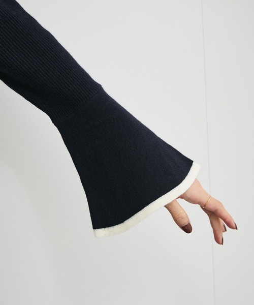 LE CERCLE par rope'（ルセルクルパーロペ）の「フレアスリーブバイカラーニットプルオーバー（ニット/セーター・レディース・ライトグレー/ベージュ系その他/ブルー系その他/ホワイト系その他6・FREE）」の22枚目の写真