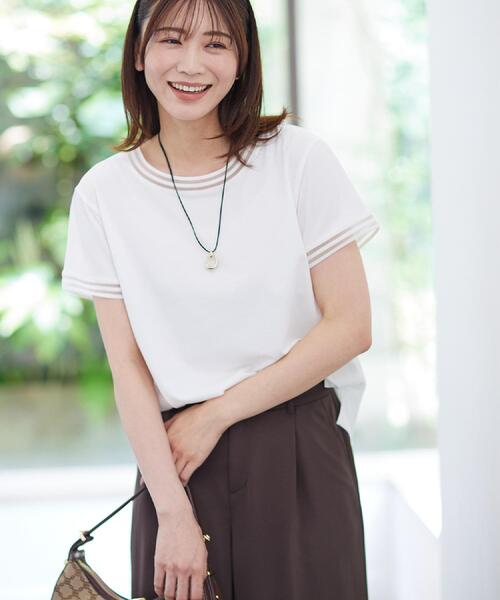 Reflect(リフレクト)の「【インナーにおすすめ◎】シアーネックデザインプルオーバー(Tシャツ/カットソー・レディース・ブラック/オフホワイト/ダークグレー・09/11)」の20枚目の写真