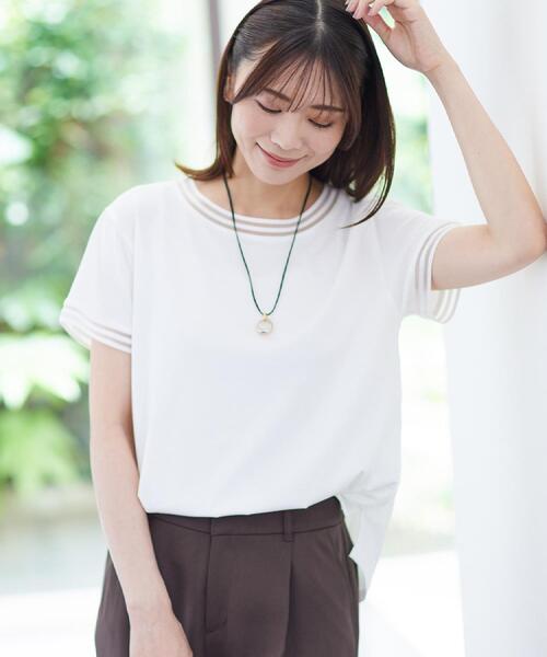 Reflect(リフレクト)の「【インナーにおすすめ◎】シアーネックデザインプルオーバー(Tシャツ/カットソー・レディース・ブラック/オフホワイト/ダークグレー・09/11)」の21枚目の写真