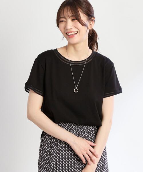 Reflect(リフレクト)の「【インナーにおすすめ◎】シアーネックデザインプルオーバー(Tシャツ/カットソー・レディース・ブラック/オフホワイト/ダークグレー・09/11)」の11枚目の写真