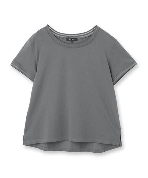 Reflect(リフレクト)の「【インナーにおすすめ◎】シアーネックデザインプルオーバー(Tシャツ/カットソー・レディース・ブラック/オフホワイト/ダークグレー・09/11)」の16枚目の写真