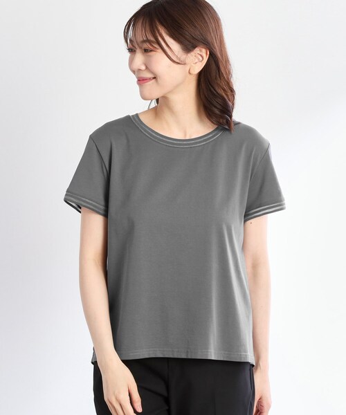Reflect(リフレクト)の「【インナーにおすすめ◎】シアーネックデザインプルオーバー(Tシャツ/カットソー・レディース・ブラック/オフホワイト/ダークグレー・09/11)」の17枚目の写真