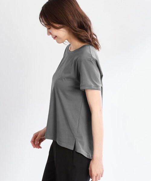 Reflect(リフレクト)の「【インナーにおすすめ◎】シアーネックデザインプルオーバー(Tシャツ/カットソー・レディース・ブラック/オフホワイト/ダークグレー・09/11)」の18枚目の写真