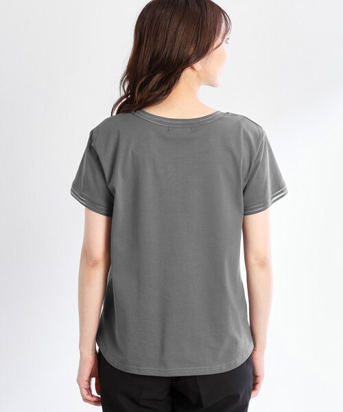 Reflect(リフレクト)の「【インナーにおすすめ◎】シアーネックデザインプルオーバー(Tシャツ/カットソー・レディース・ブラック/オフホワイト/ダークグレー・09/11)」の19枚目の写真