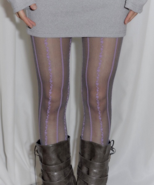 DTYYPE（ドタイプ）の「ライン柄ストッキング（タイツ/ストッキング・レディース・ホワイト/ブラック/グレー・FREE）」の16枚目の写真