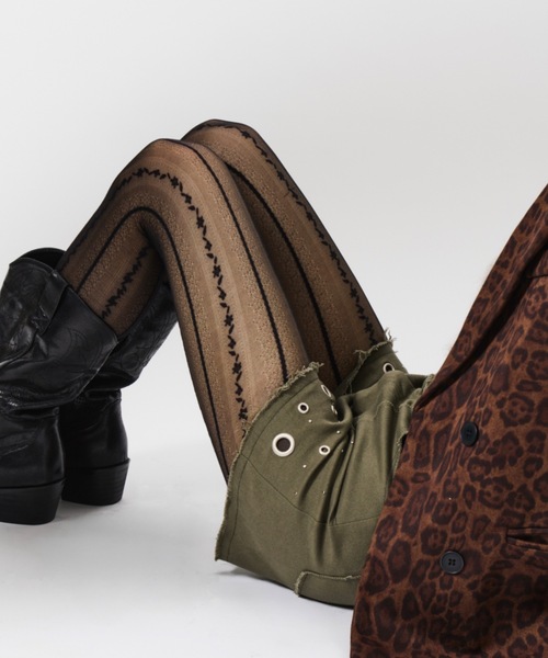 DTYYPE（ドタイプ）の「ライン柄ストッキング（タイツ/ストッキング・レディース・ホワイト/ブラック/グレー・FREE）」の13枚目の写真