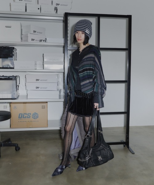 DTYYPE（ドタイプ）の「ライン柄ストッキング（タイツ/ストッキング・レディース・ホワイト/ブラック/グレー・FREE）」の6枚目の写真