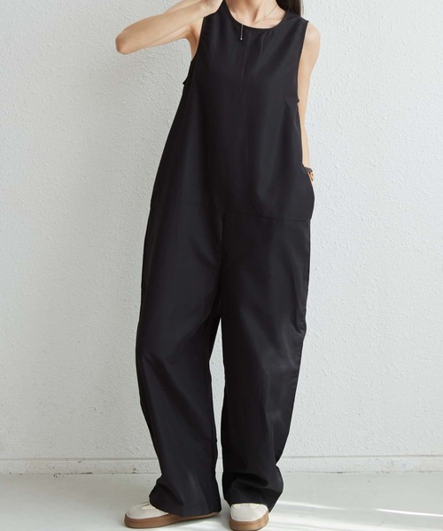 MAISON DE THERESE（メゾン ド テレーズ）の「クルーネックノースリーブルーズシルエットオールインワン（つなぎ/オールインワン・レディース・ブラック・L/M/S）」の6枚目の写真