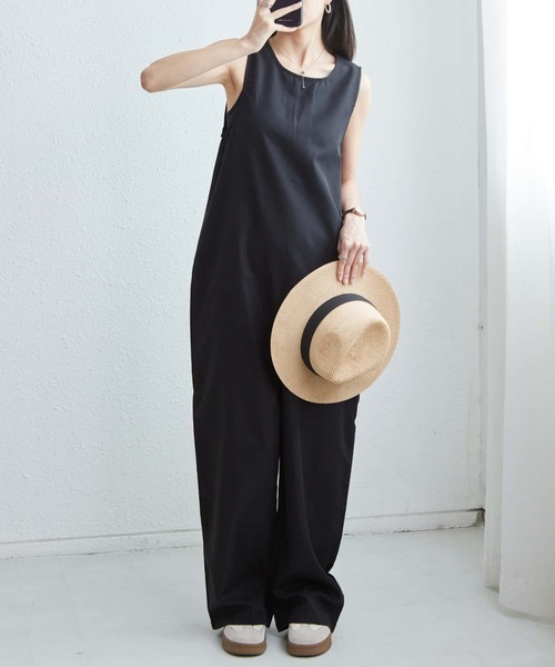 MAISON DE THERESE（メゾン ド テレーズ）の「クルーネックノースリーブルーズシルエットオールインワン（つなぎ/オールインワン・レディース・ブラック・L/M/S）」の7枚目の写真