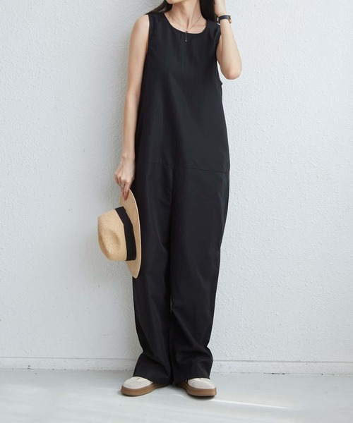 MAISON DE THERESE（メゾン ド テレーズ）の「クルーネックノースリーブルーズシルエットオールインワン（つなぎ/オールインワン・レディース・ブラック・L/M/S）」の9枚目の写真