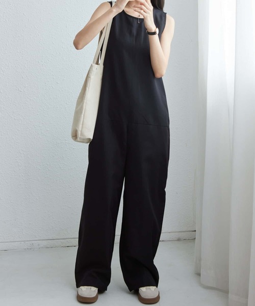 MAISON DE THERESE（メゾン ド テレーズ）の「クルーネックノースリーブルーズシルエットオールインワン（つなぎ/オールインワン・レディース・ブラック・L/M/S）」の11枚目の写真