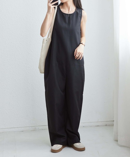 MAISON DE THERESE（メゾン ド テレーズ）の「クルーネックノースリーブルーズシルエットオールインワン（つなぎ/オールインワン・レディース・ブラック・L/M/S）」の12枚目の写真