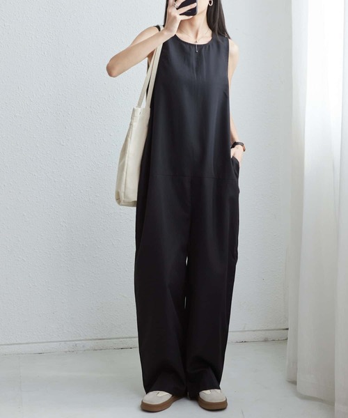 MAISON DE THERESE（メゾン ド テレーズ）の「クルーネックノースリーブルーズシルエットオールインワン（つなぎ/オールインワン・レディース・ブラック・L/M/S）」の13枚目の写真