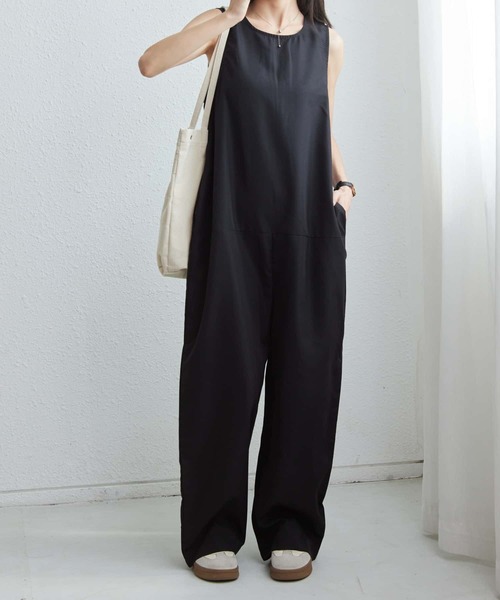 MAISON DE THERESE（メゾン ド テレーズ）の「クルーネックノースリーブルーズシルエットオールインワン（つなぎ/オールインワン・レディース・ブラック・L/M/S）」の14枚目の写真