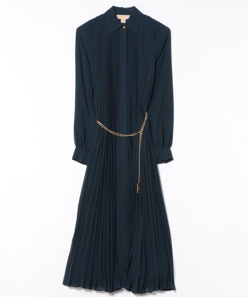 MICHAEL KORS（マイケルコース）の「プリーツ ジョーゼット シャツドレス（シャツワンピース・レディース・ブルー系・S/XS/XXS）」の3枚目の写真