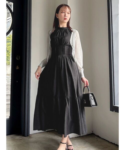 dazzlin（ダズリン）の「ラメシアーシンプルニットカーディガン（カーディガン/ボレロ・レディース・オフホワイト/グレー/ピンク・FREE）」の9枚目の写真