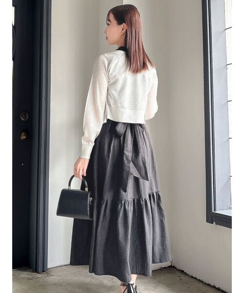 dazzlin（ダズリン）の「ラメシアーシンプルニットカーディガン（カーディガン/ボレロ・レディース・オフホワイト/グレー/ピンク・FREE）」の10枚目の写真