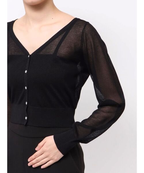 dazzlin（ダズリン）の「ラメシアーシンプルニットカーディガン（カーディガン/ボレロ・レディース・オフホワイト/グレー/ピンク・FREE）」の20枚目の写真