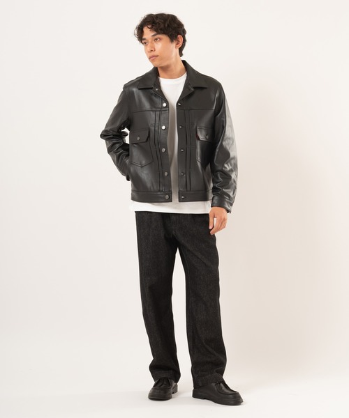 LEVI’S PREMIUM BLACK TYPEⅡ TRUCKER LEATH Levi's/リーバイス PREMIUM BLACK TYPEⅡ TRUCKER LEATHER