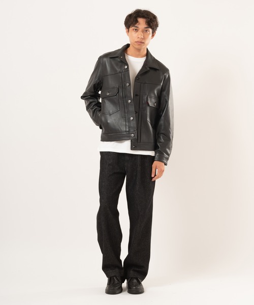 Levi's/リーバイス PREMIUM BLACK TYPEⅡ TRUCKER LEATHER