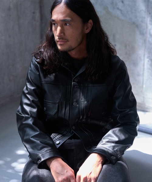 Levi's/リーバイス PREMIUM BLACK TYPEⅡ TRUCKER LEATHER