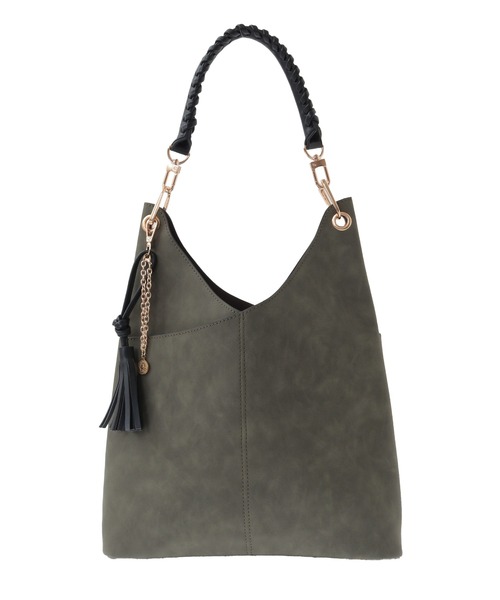 YECCA VECCA（イェッカヴェッカ）の「チャーム付き2wayショルダーバッグ（トートバッグ・レディース・チャコールグレー/ブラウン/キャメル・FREE）」の2枚目の写真