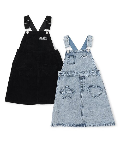 X-girl Stages（エックスガールステージス）の「モチーフポケットジャンパースカート（ジャンパースカート・キッズ・ブラック/ブルー・140cm/110cm/120cm/90cm/130cm/80ｃｍ/100cm）」の13枚目の写真