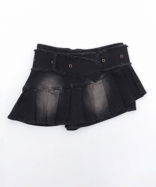 dispark(ディスパーク)の「DISPARK/フリンジベルトプリーツデニムスカパン(デニムスカート・レディース・ブルー系1/ブラック・FREE)」の13枚目の写真