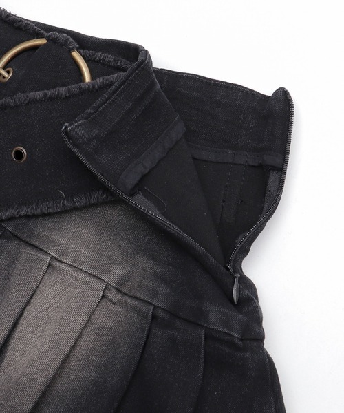 dispark(ディスパーク)の「DISPARK/フリンジベルトプリーツデニムスカパン(デニムスカート・レディース・ブルー系1/ブラック・FREE)」の11枚目の写真