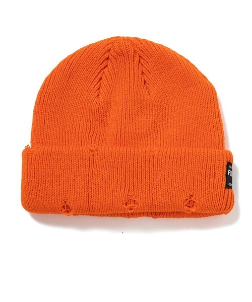 430（フォーサーティ）の「mko13044-DAMAGE BEANIE ビーニー ニット帽(25-170)（ニットキャップ/ビーニー・メンズ・ブラック/アイボリー/ブルー/オレンジ・FREE）」の4枚目の写真