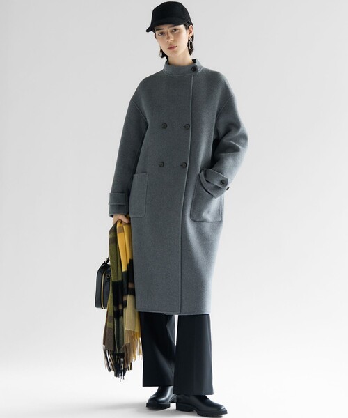 23区（ニジュウサンク）の「MANTECOPureリバー スタンドカラーコート（その他アウター・レディース・ブラック系/グレー系・38）」の4枚目の写真