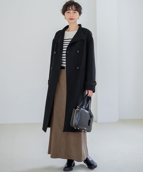 23区（ニジュウサンク）の「MANTECOPureリバー スタンドカラーコート（その他アウター・レディース・ブラック系/グレー系・38）」の9枚目の写真