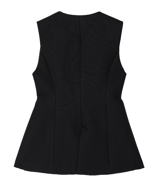 AMERI ブラック ストライプ ベスト 【Ameri VINTAGE】 Ameri（アメリ）の「WAVE BONDING FLARE VEST（ベスト）」 - WEAR