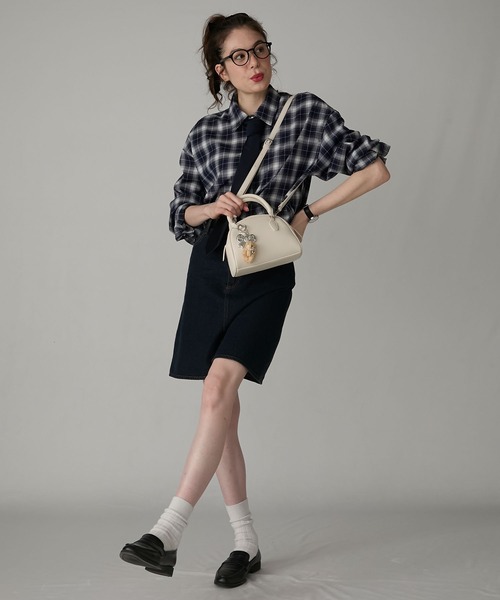 BONLECILL Marche（ボンルシールマルシェ）の「【BONLECILL Marche】2way ミニボストン／ショルダーバッグ（ショルダーバッグ・レディース・レッド/アイボリー/ブラック/ベージュ/ネイビー/ブラウン・FREE）」の12枚目の写真