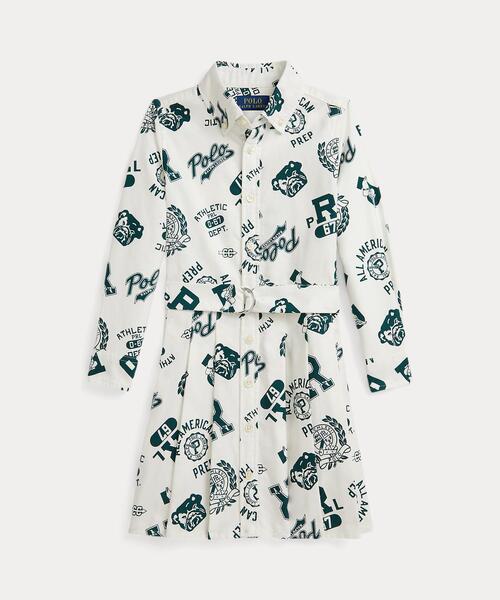 ロゴ コットン オックスフォード シャツドレス