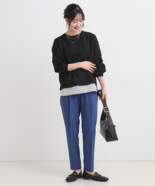 SHOO・LA・RUE（シューラルー）の「【S-LL/洗える】一枚で簡単こなれ見え スポンディッシュ 裾レイヤード風ニット【CIRCRIC】（ニット/セーター・レディース・ライトパープル/ブルー系その他/レンガ/ブラック/グレー・01/02/03/04）」の12枚目の写真