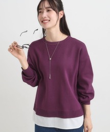 SHOO・LA・RUE | 【S-LL/洗える】一枚で簡単こなれ見え スポンディッシュ 裾レイヤード風ニット(ニット/セーター)